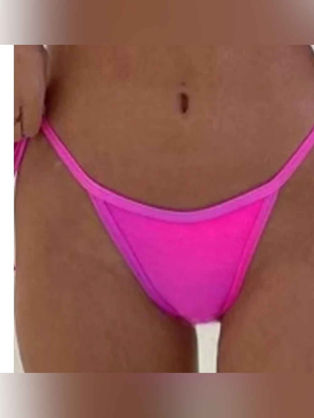 Hoaka Swimwear Pink Gradient Tie-Side Bikini Bottom Size Small Petite